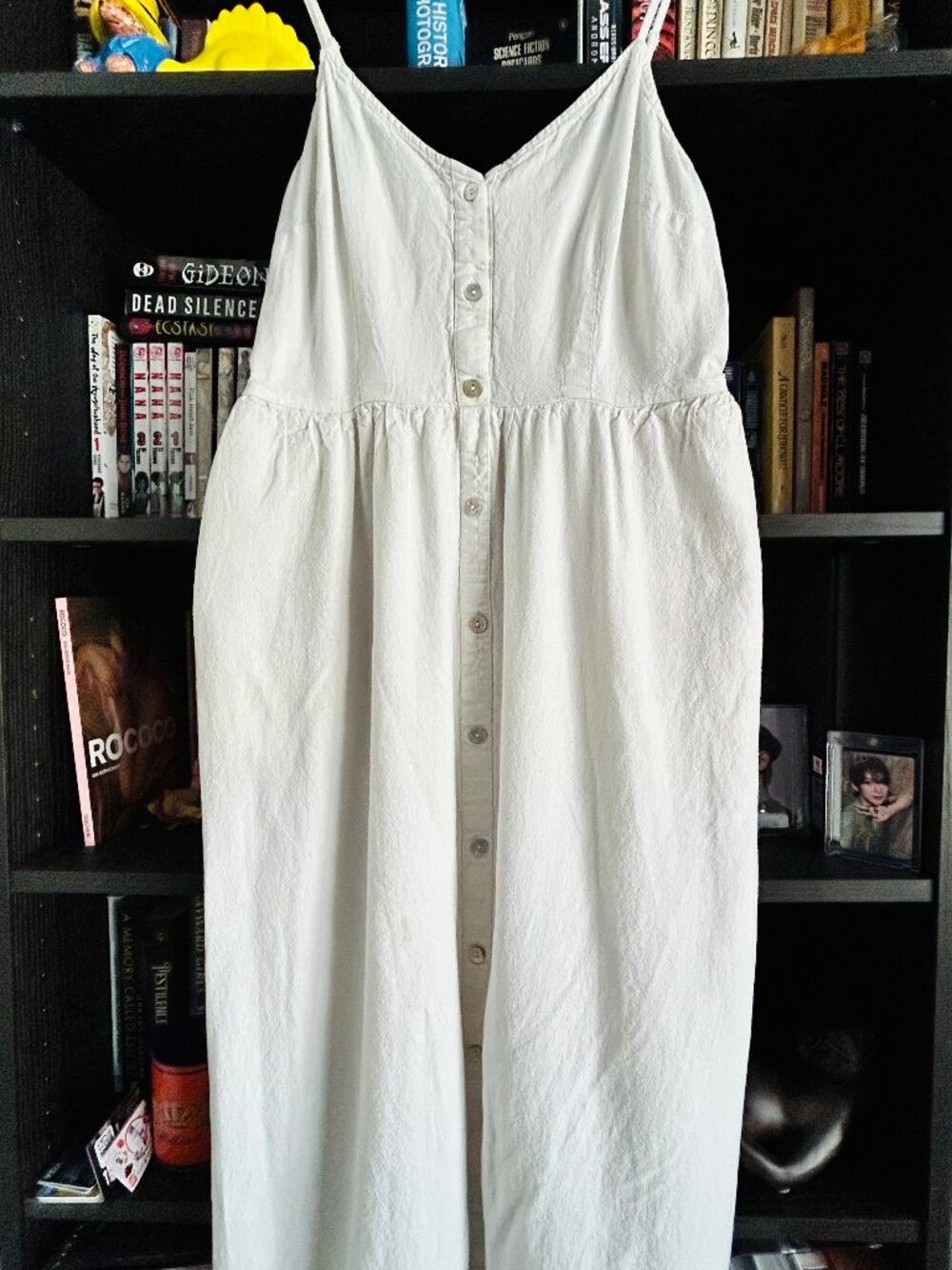 White Cotton Sundress with Pearl Buttons - 🐇 - Mori Girl